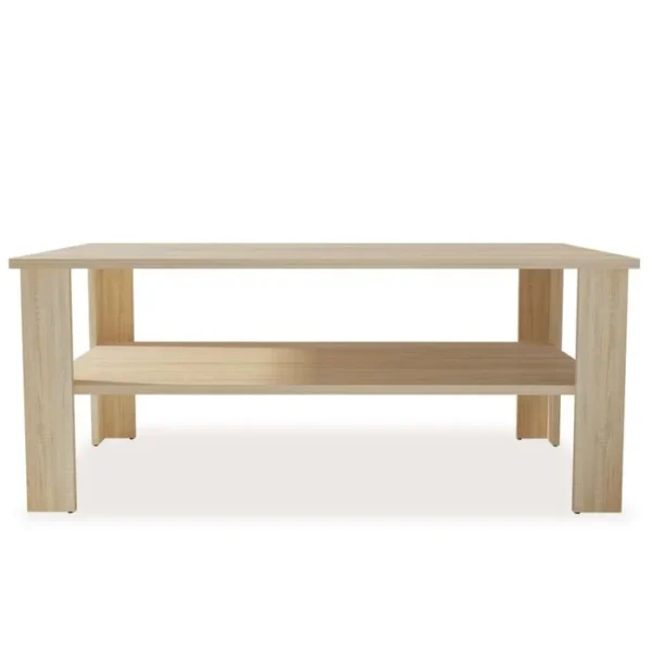 BONNE VIE Table Basse, Table De Salon Bois D'ingénierie 100x59x42 Cm Chêne