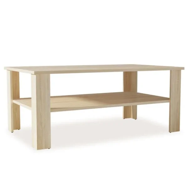 BONNE VIE Table Basse, Table De Salon Bois D'ingénierie 100x59x42 Cm Chêne