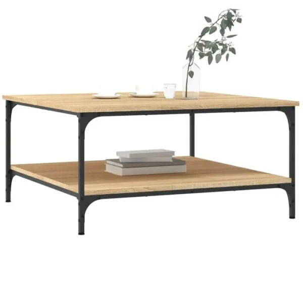 BONNE VIE Table Basse, Table De Salon Chêne Sonoma 80x80x40 Cm Bois D'ingénierie