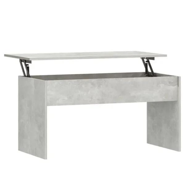 BONNE VIE Table Basse, Table De Salon Gris Béton 102x50,5x52,5 Cm Bois D'ingénierie