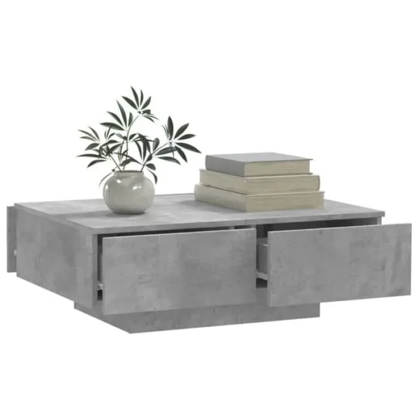 BONNE VIE Table Basse, Table De Salon Gris Béton 90x60x31 Cm Aggloméré