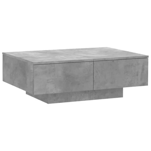 BONNE VIE Table Basse, Table De Salon Gris Béton 90x60x31 Cm Aggloméré