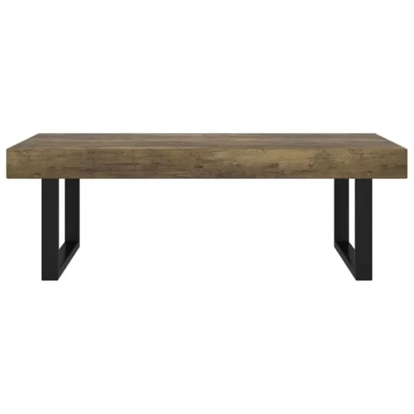 BONNE VIE Table Basse, Table De Salon Marron Foncé Et Noir 120x60x40 Cm Mdf Et Fer