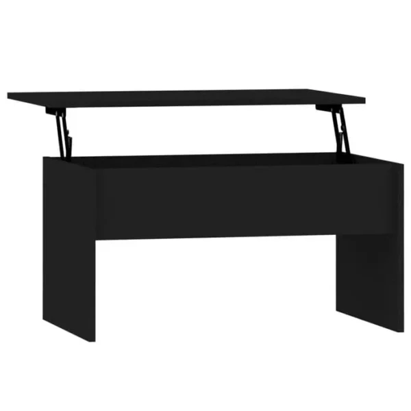 BONNE VIE Table Basse, Table De Salon Noir 80x50,5x41,5 Cm Bois D'ingénierie