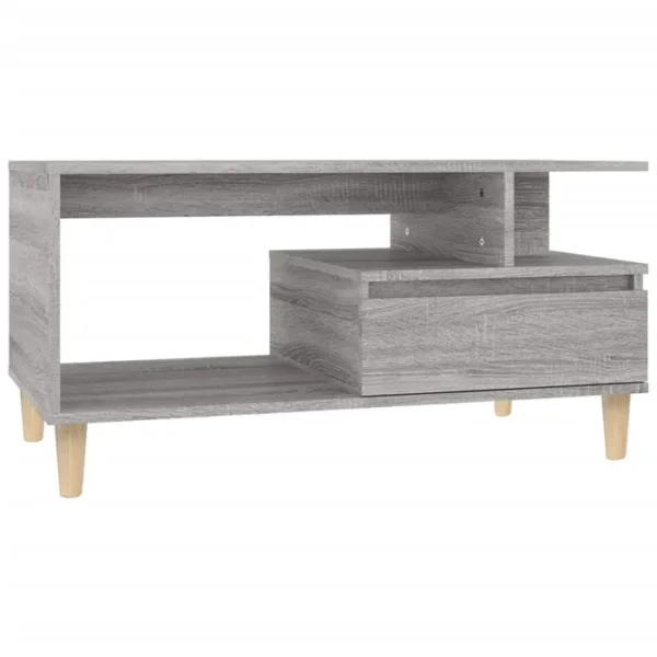 BONNE VIE Table Basse, Table De Salon Sonoma Gris 90x49x45 Cm Bois D'ingénierie