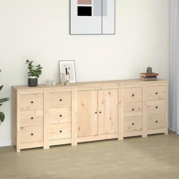 Buffet - Bahut - Meuble De Rangement 230x35x80 Cm Bois Massif De Pin