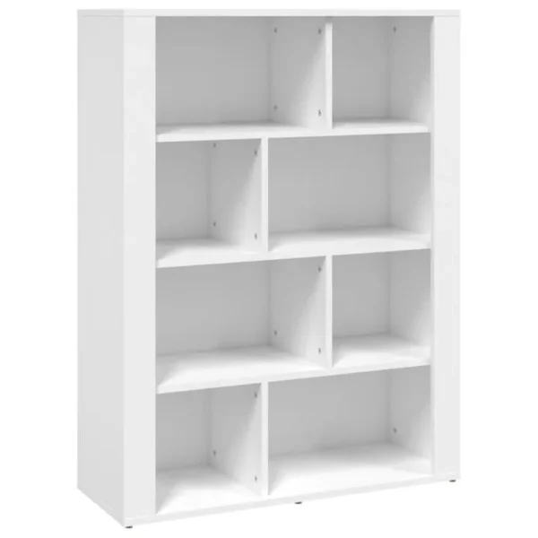 Bibliothèque - Étagère - Meuble De Rangement Blanc 80x30x106 Cm Bois Dingénierie