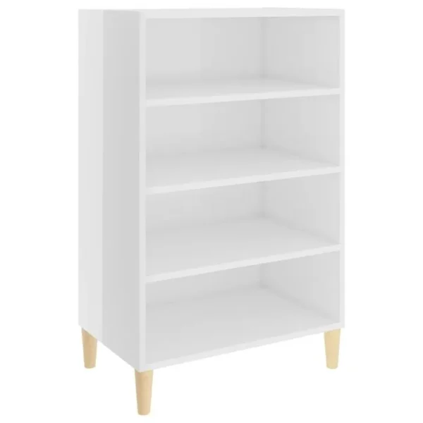 Bibliothèque - Étagère - Meuble De Rangement Blanc Brillant 57x35x90 Cm Bois Dingénierie