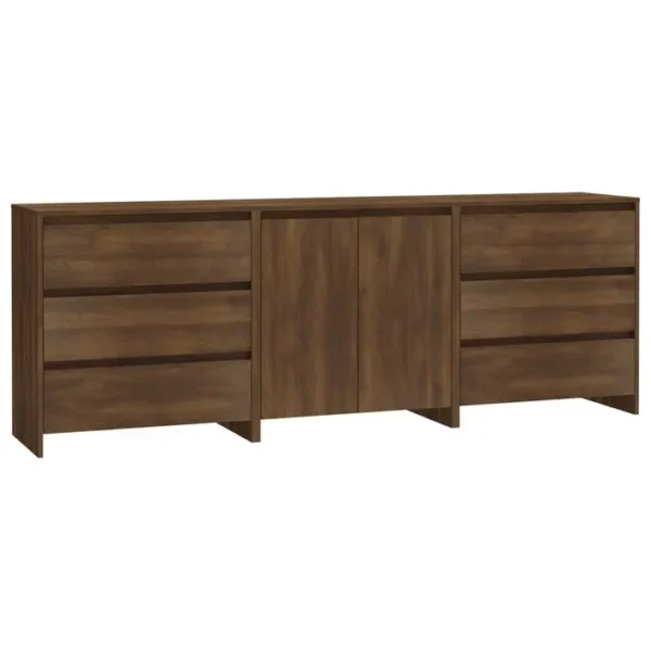 3 Pièces Buffets - Bahut - Meubles De Rangement Chêne Marron Bois Dingénierie