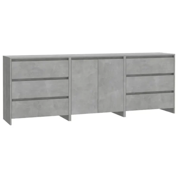 3 Pièces Buffets - Bahut - Meubles De Rangement Gris Béton Bois Dingénierie