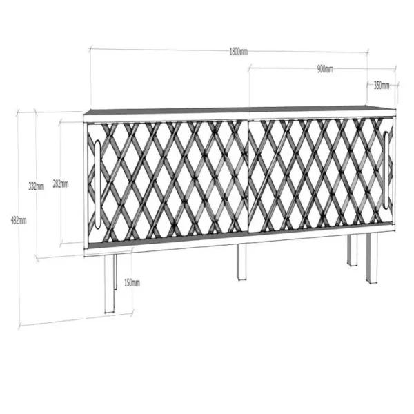 AZURA HOME DESIGN Meuble TV Rob Blanc 180 Cm