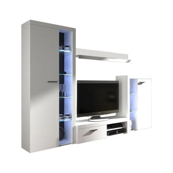 AZURA HOME DESIGN Ensemble Meuble TV Rumba 120 Cm - Couleur: Blanc - Sans Buffet