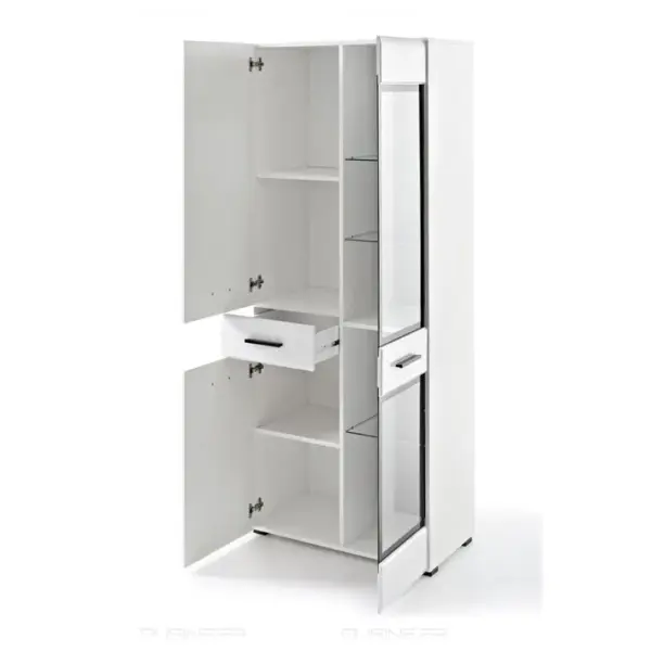 Armoire Vitrine Helio 75 Cm Pour Salon Neuf Laqué LED Design