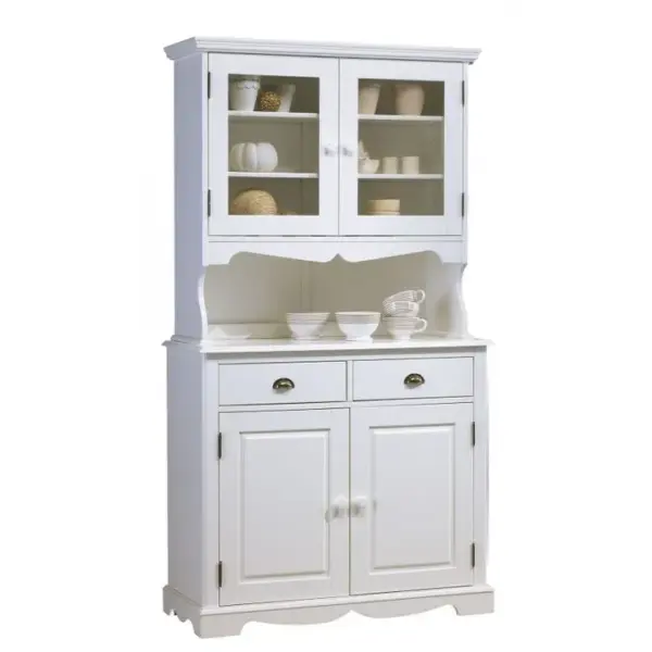 Buffet Vaisselier Blanc 4 Portes Style Anglais