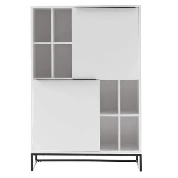 Vaisselier / Buffet Coloris Blanc Mat - Longueur 100 X Hauteur 149 X Profondeur 40 Cm