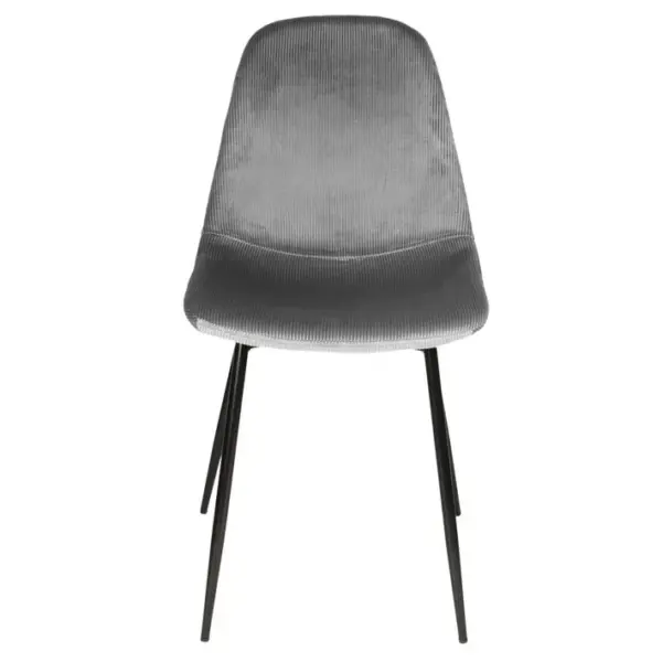 2 Chaises Design Velours Giulia - Gris Foncé