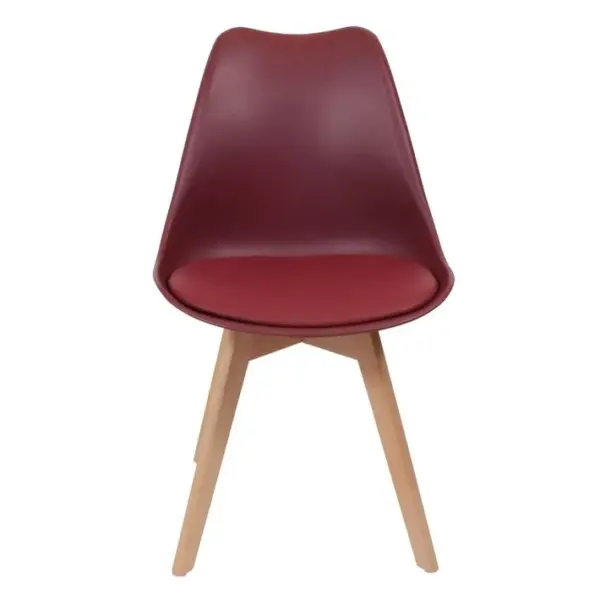 2 Chaises Design Scandinaves Rembourrées Cocooning - Bordeaux