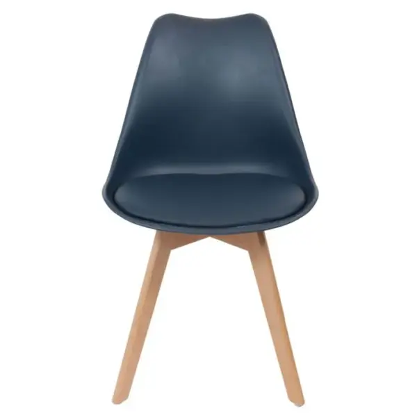 2 Chaises Design Scandinaves Rembourrées Cocooning - Bleu Foncé