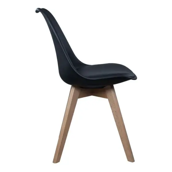 2 Chaises Design Scandinaves Rembourrées Cocooning - Noir