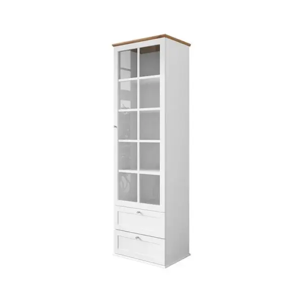 Francesco - Vitrine - Bois Et Blanc - 201 Cm