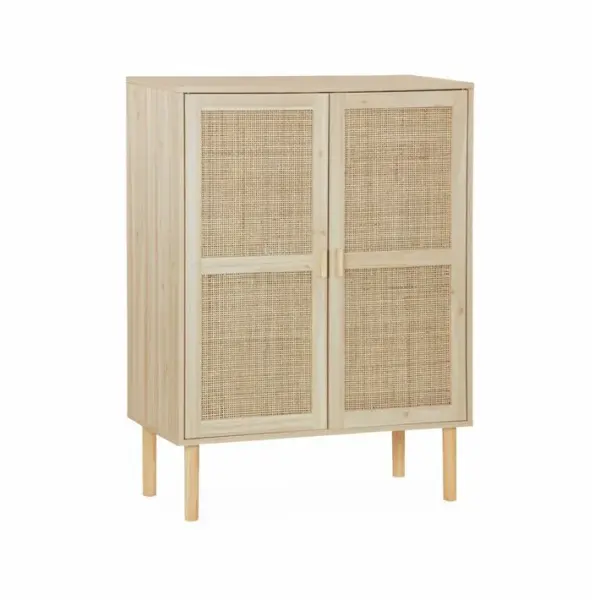 Buffet En Cannage - Camargue - Décor Bois Et Cannage. 2 Portes. Buffet Haut. Vaisselier. L 80 X L