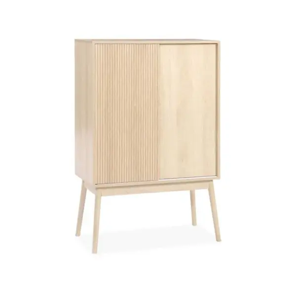 Meuble Range-bouteilles Portes Coulissantes. Buffet Haut. Vaisselier. L 80 X L 39.5 X H 120cm -