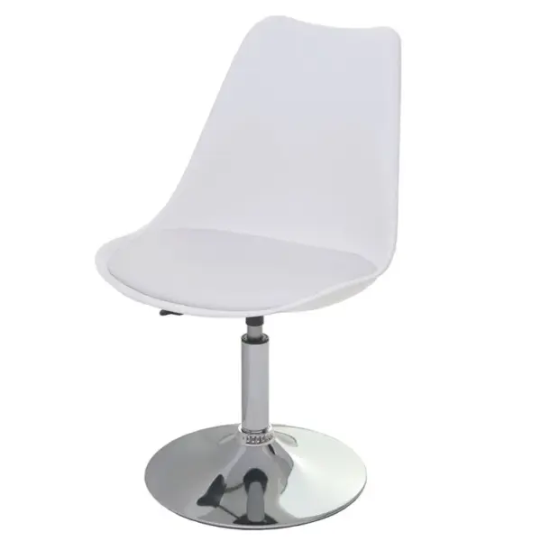 2x Chaise Pivotante Malmö T501, Réglable En Hauteur, Similicuir ~ Blanc