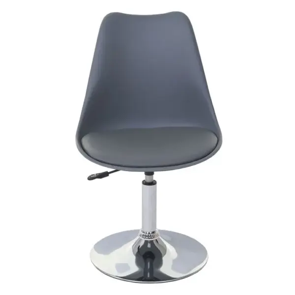 2x Chaise Pivotante Malmö T501, Réglable En Hauteur, Similicuir ~ Gris Foncé