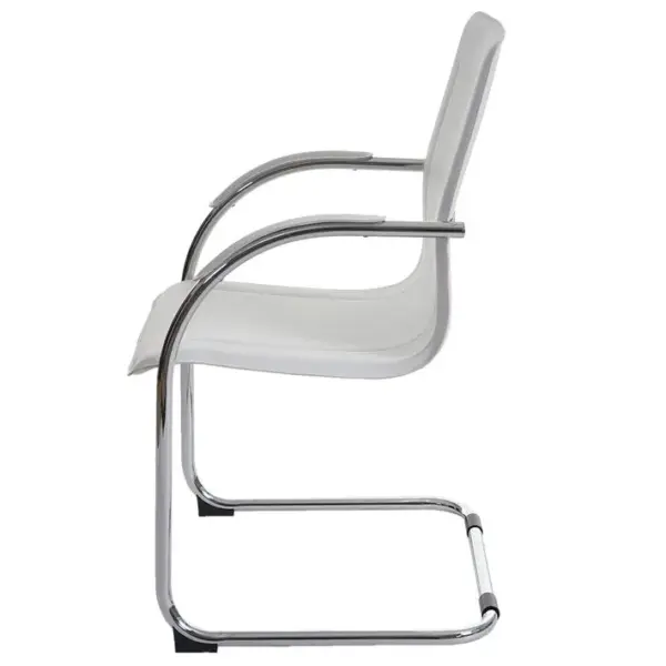 2x Chaise De Salle À Manger Samara Pvc Acier Blanc