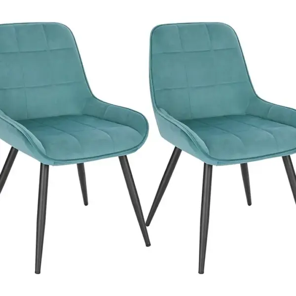 2x Chaises De Salle À Manger-chaises Relaxantes En Velours-ergonomiques Avec Dossier-vert Turc