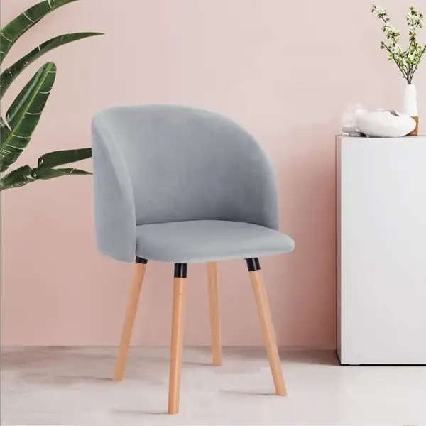 4x Chaise De Cuisine En Velours Fauteuil De Repas Salle à Manger Scandinave Gris