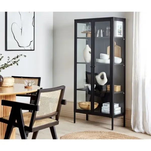 Armoire Vitrine Noir Harty