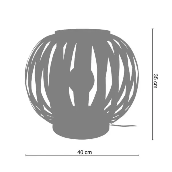 Lampe De Salon Tosel Bokblad Klot à Bois Globe Tambour D 40 X H 35 Cm