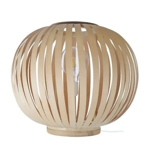 Lampe De Salon Tosel Bokblad Klot B Bois Globe Tambour D 55 X H 47 Cm