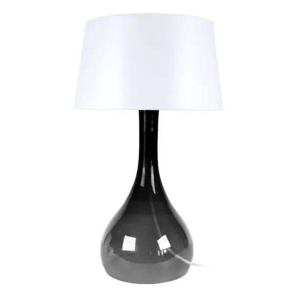 Lampe De Salon Tosel Treviso Tissu Vase Gris D 45 X H 66 Cm