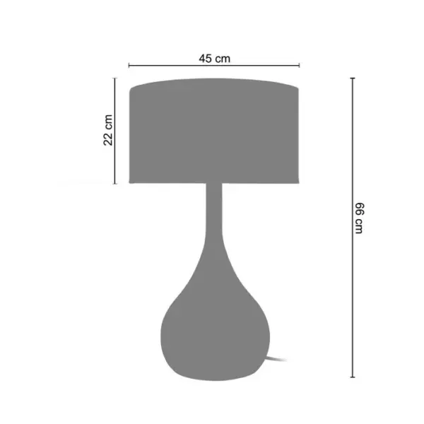 Lampe De Salon Tosel Treviso Tissu Vase Doré D 45 X H 66 Cm