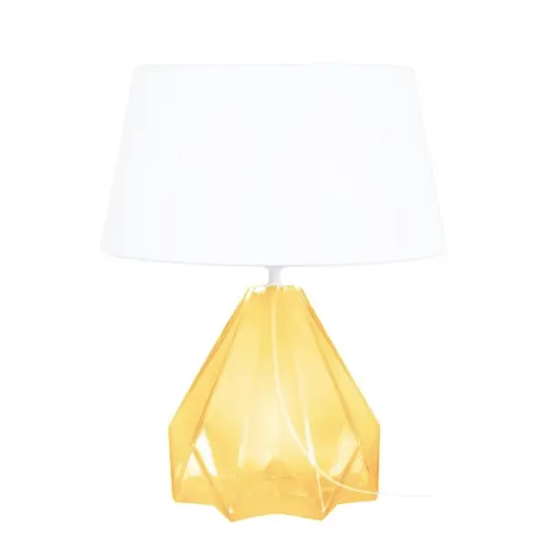 Lampe De Salon Tosel Helsinki Tissu Géométrique Velours D 40 X H 54 Cm