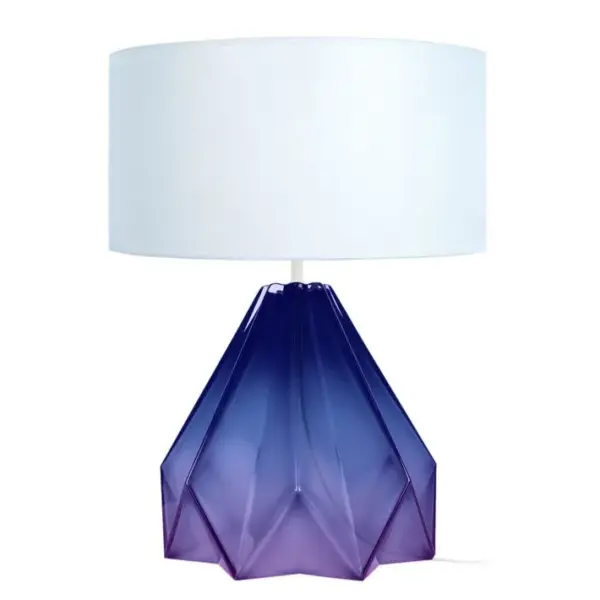 Lampe De Salon Tosel Helsinki Tissu Géométrique Ambre D 40 X H 53 Cm