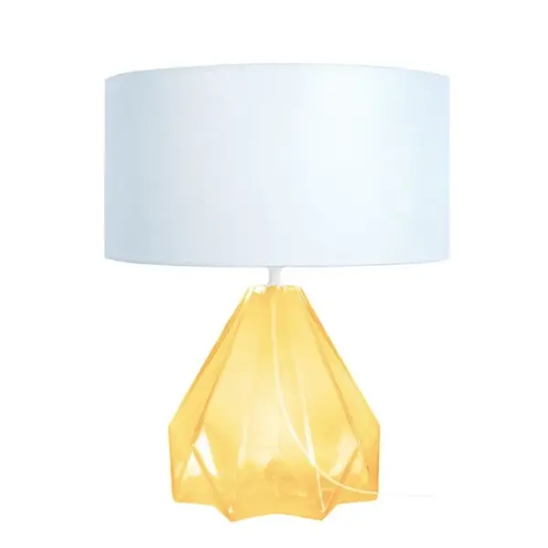 Lampe De Salon Tosel Helsinki Tissu Géométrique Noir D 40 X H 53 Cm