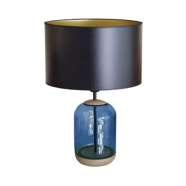 Lampe De Salon Tosel Svalbard Big Tissu Cylindre Noir D 35 X H 53 Cm