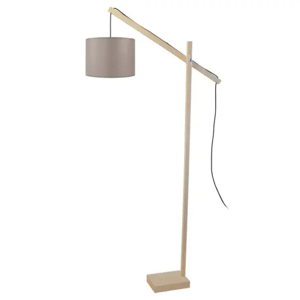 Lampadaire Liseuse Tosel Enkel Tissu Articulé Lilas D 80 X H 180 Cm