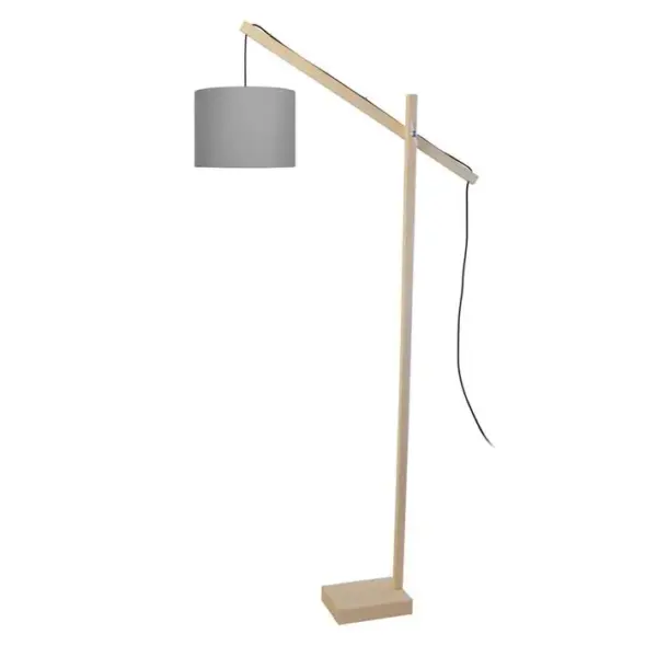 Lampadaire Liseuse Tosel Enkel Tissu Articulé Ciel D 80 X H 180 Cm