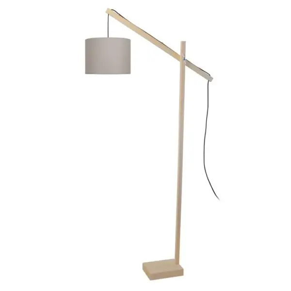 Lampadaire Liseuse Tosel Enkel Tissu Articulé Vert D 80 X H 180 Cm