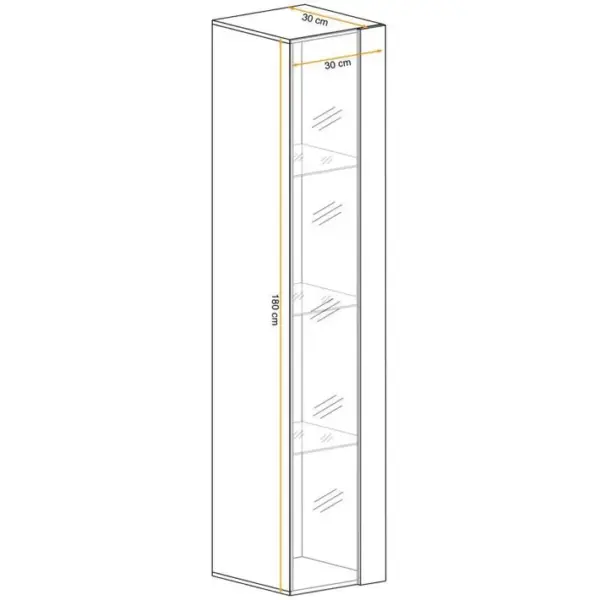 Vitrine Murale LED switch 180cm Gris