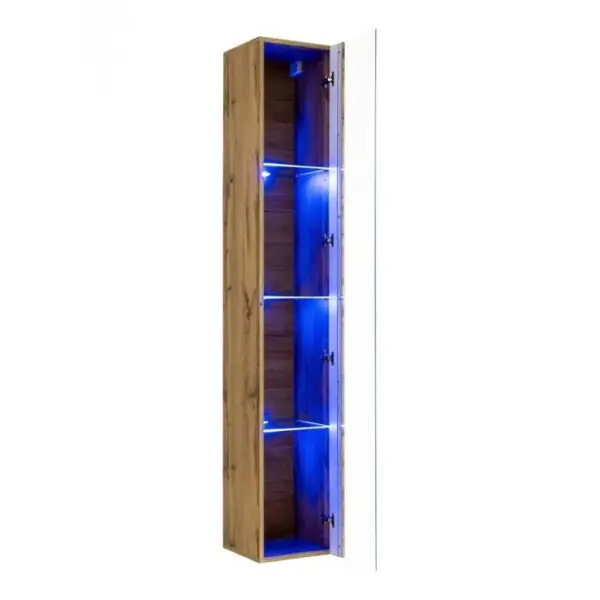 Vitrine Murale LED switch 180cm Naturel