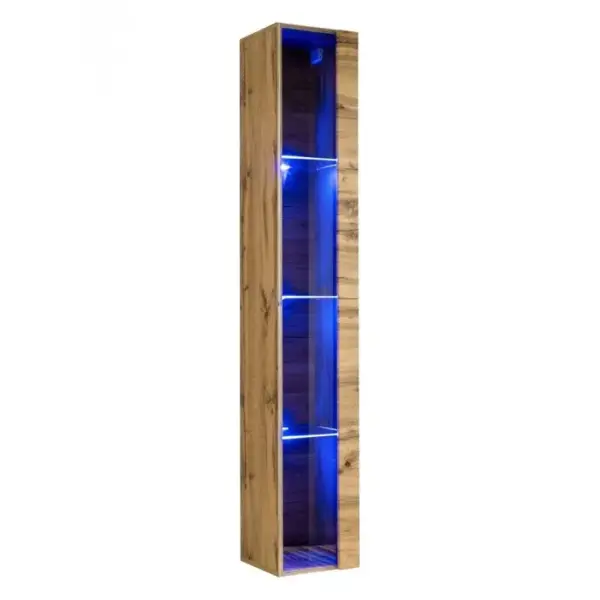 Vitrine Murale LED switch 180cm Naturel