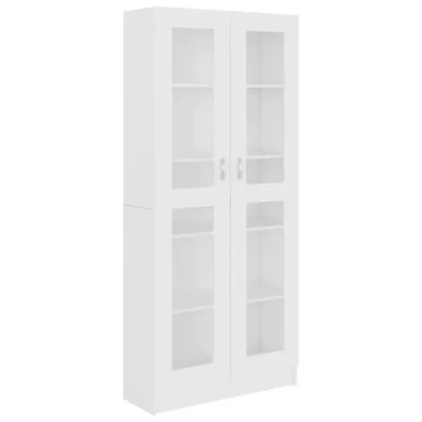 Vitrine, Buffet, Meuble De Rangement Blanc 82,5x30,5x185,5 Cm Bois Dingénierie