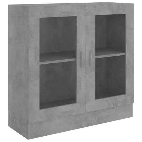 Vitrine, Buffet, Meuble De Rangement Gris Béton 82,5x30,5x80 Cm Bois Dingénierie