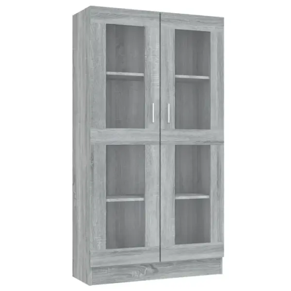 Vitrine, Buffet, Meuble De Rangement Sonoma Gris 82,5x30,5x150cm Bois Dingénierie