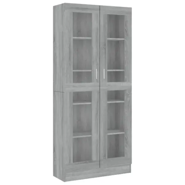 Vitrine, Buffet, Meuble De Rangement Sonoma Gris 82,5x30,5x185,5cm Bois Ingénierie